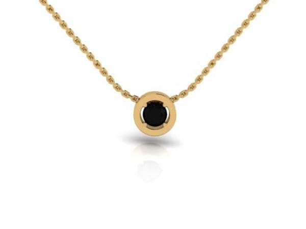 JustUS Pendant in 14K Yellow with Black Diamond