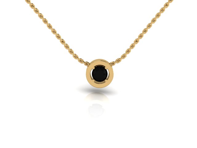 “Square Peg in a Round Hole” Sisterhood Pendant in Yellow Gold Emerald Gemstone and 14k Yellow Gold Chain